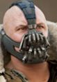 Bane from "The Dark Knight Rises," featuring his iconic mask and intense expression, exuding power and menace.