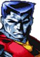 Colossus from X-Men: Children of the Atom, showcasing his iconic blue and red costume. A powerful mutant hero.