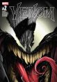 Cover art for Venom #2, showcasing the iconic character's fierce expression and menacing grin.