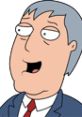 Mayor Adam West from Family Guy, seasons 1-3, characterized by his distinctive features and animated style.