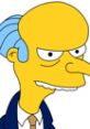 Mr. Burns, iconic character from The Simpsons, known for his greed and cunning, showcases his signature smirk in this scene.