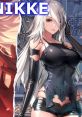 A2 from NieR Automata showcases an impressive design in Nikke, featuring sleek black attire and striking silver hair.