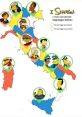 Mappa dei personaggi de I Simpson e dei loro accenti nel doppiaggio italiano, evidenziando le varie regioni d'Italia.