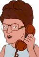 Peggy Hill talking on the phone in King of the Hill Season 1, showcasing her iconic animated character style.