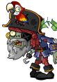 Pirate Zombie from PVZ 2 with a parrot on his hat, dressed in a ragged pirate outfit, ready for adventure.