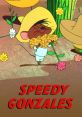 Speedy Gonzales gleefully holds cheese, showcasing his playful nature in a vibrant desert setting. Polish dub featured.