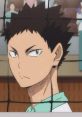 Iwaizumi Hajime from Haikyu!! focuses intensely during a volleyball match, highlighting his competitive spirit.