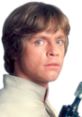 Luke Skywalker from Star Wars, featuring his iconic hairstyle and determined expression, holding his lightsaber.