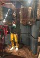 Playboi Carti in a studio session at Medusa, recording with a microphone, wearing a vibrant outfit and relaxed vibe.