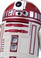 R4-P17 droid from Star Wars featuring iconic red and white panels, associated with Obi-Wan's adventures in the galaxy.