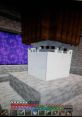 Player setup in Minecraft with a decorative block, showcasing an enchanting scene with silverfish lurking nearby.