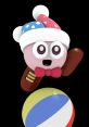 Marx from Kirby Super Star-Ultra joyfully holds a beach ball, showcasing vibrant colors and playful design.