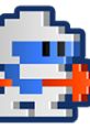 Classic Dig Dug character holding a red weapon, ready to defeat underground monsters in this retro arcade game.