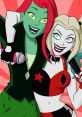 Poison Ivy and Harley Quinn share a fun moment, showcasing their vibrant personalities from the animated series.