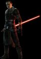 Starkiller from Star Wars: The Force Unleashed wielding a red lightsaber, showcasing his dark and powerful presence.