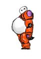 Baymax character sketch from Big Hero 6, featuring the orange Titan suit design, showcasing its unique rounded shape.