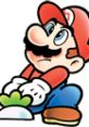 Mario from Super Mario Bros. 2 pulling up a vegetable, showcasing his iconic style and playful personality.