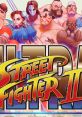 Iconic characters from Street Fighter II, featuring Chun-Li and other fighters, showcasing classic game art style.