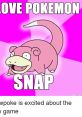 Slowpoke happily expresses love for Pokémon Snap in a colorful, fun design celebrating the game.