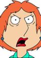 Lois Griffin from Family Guy, Season 3, displaying an expressive and shocked facial reaction. Iconic character moment.