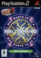 Who Wants to Be a Millionaire: Party Edition PS2 cover featuring logo and Buzz! support for fun trivia gaming experience.