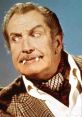 Vincent Price with playful expression, fangs visible, showcasing his iconic portrayal in horror narration.