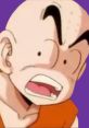 Krillin (Abridged) displays a shocked expression with a vibrant purple background, showcasing his iconic animated style.