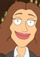 Cartoon character resembling Julia Roberts in Family Guy Season 4, showcasing a friendly smile and vibrant hairstyle.