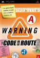 Cover art for "Warning: Code de la Route," a PSP driving simulation game with quizzes and progression tracking.