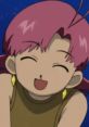 Cheerful Miho Hiiragi from "Gira Il Mondo Principessa Stellare," smiling with pink hair and golden earrings, radiating joy.