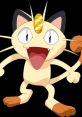 Excited Meowth (4Kids, Early) character with a playful expression, showcasing its iconic feline features and charm.