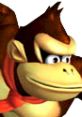 Donkey Kong character close-up from Super Smash Bros. Melee, featuring his iconic expression and red necktie.