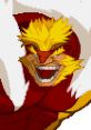 Pixel art of Sabertooth, the fierce mutant from X-Men vs. Street Fighter, showcasing his wild appearance and intense expression.