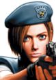 Jill Valentine from Resident Evil in a determined pose, aiming a gun while wearing a tactical beret.