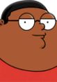 Cleveland Brown Jr. from The Cleveland Show, smiling in a red shirt, showcasing his iconic animated style.