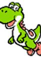 Cheerful Yoshi character, a green dinosaur from the Mario franchise, known for his friendly personality and adventurous spirit.