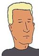 Illustration of Jeff Boomhauer, the smooth-talking character from "King of the Hill" with distinctive blonde hair and a casual look.