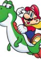 Mario joyfully rides Yoshi, showcasing their iconic partnership from Super Mario World in colorful, playful animation.