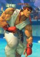 Ryu from Street Fighter IV showcases intense focus in a critical game moment. "Continue?" prompts elevate the tension.