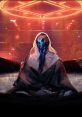 Futuristic hooded figure with cybernetic features in a neon-lit environment, embodying themes of technology and mystique.