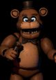 Freddy Fazbear from FNAF 1, holding a microphone, ready to engage with fans in a thrilling gaming experience.