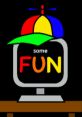 Colorful computer with a playful hat, showcasing "some FUN" text, embodying the spirit of Mr. Fun Computer (S P U N K I).