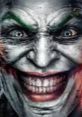 Close-up of a sinister, grinning clown face with bold makeup and intense eyes, capturing a menacing, chaotic expression.