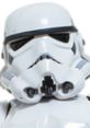 Close-up of a Stormtrooper helmet from Star Wars, showcasing its iconic design and glossy finish. Perfect for collectors.