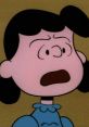 Lucy Van Pelt expresses frustration with a dramatic expression, showcasing her iconic character from the 1974-77 series.