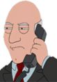 Avery Bullock from American Dad on the phone, showcasing his authoritative character in Seasons 1, 2, and 3.