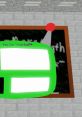 Iconic green character from Baldi's Basics alongside a blackboard, featuring the phrase "You Can Think Pat™.