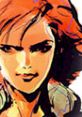 Meryl Silverburgh from Metal Gear Solid, showcasing a striking expression and iconic red hair in vibrant art style.