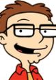 Steve Smith from American Dad, Seasons 1 and 2, smiling with glasses and a red shirt, showcasing his quirky personality.