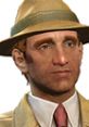 Vault-Tec Rep from Fallout 4 sporting a classic fedora and beige trench coat, exuding post-apocalyptic charm.